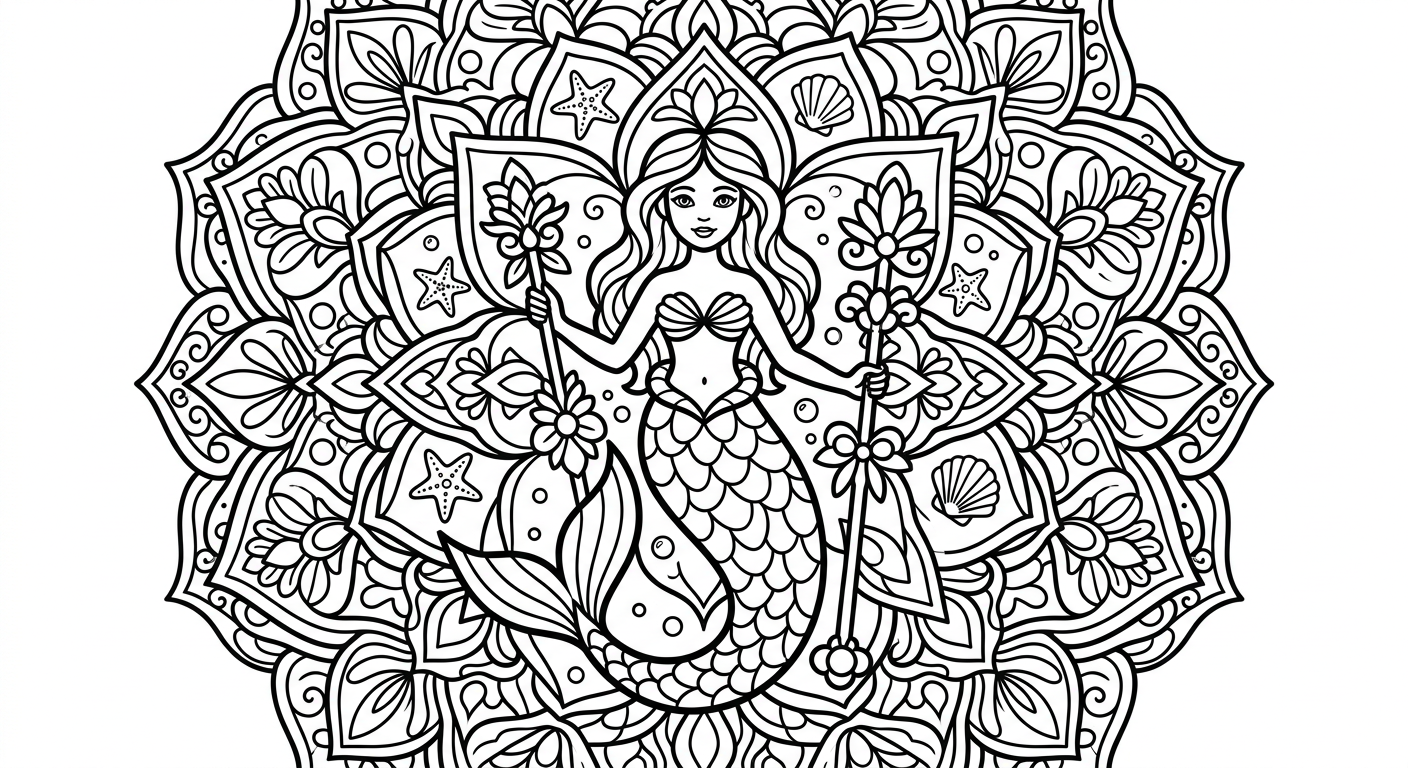 Mermaids coloring pack