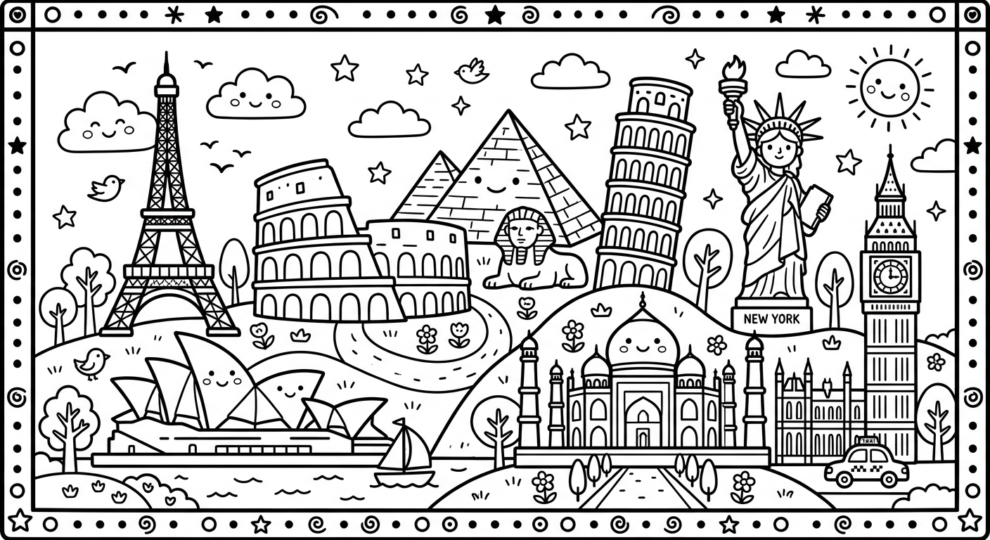 Vacation Travel Kits coloring pack